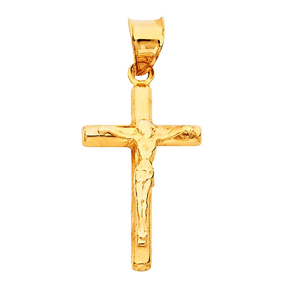 14K Yellow Gold Religious Crucifix Pendant